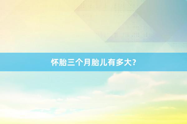 怀胎三个月胎儿有多大？